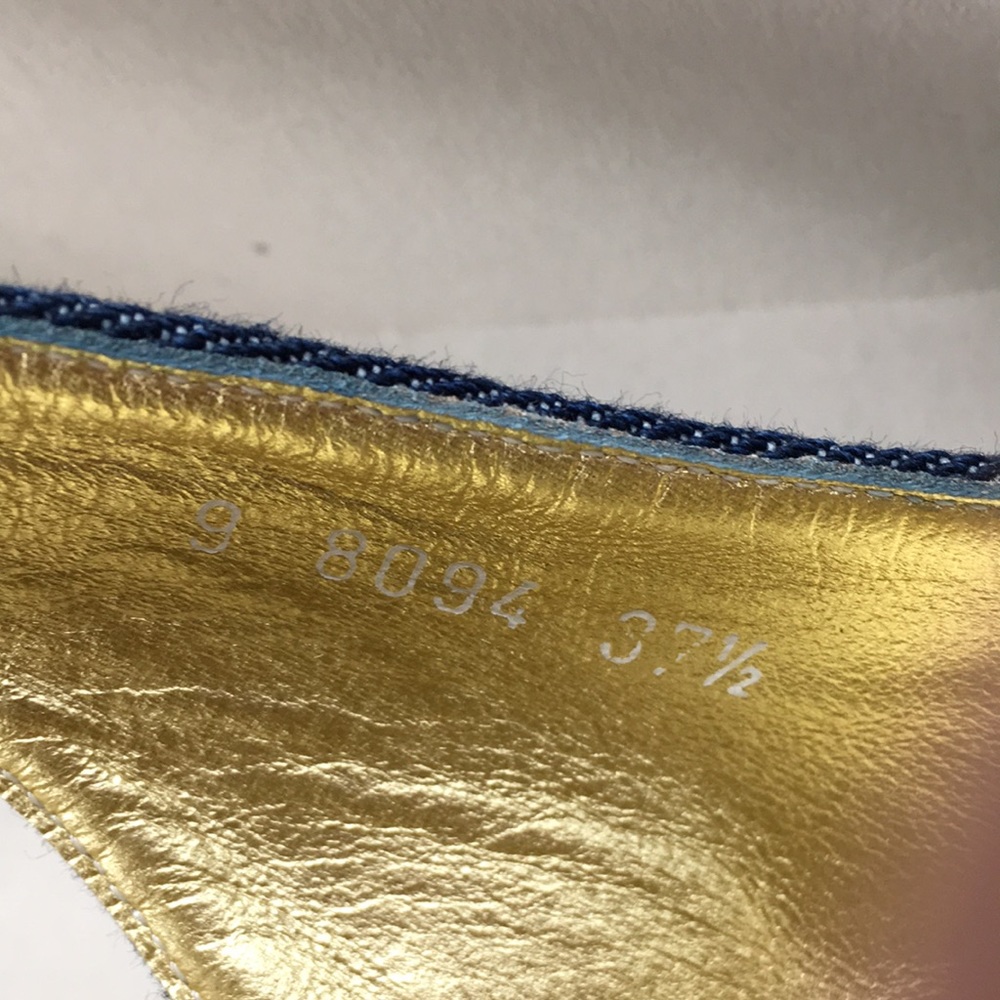 NWB ESCADA Denim Gold Heels Wowsa!!! - Picture 13 of 15